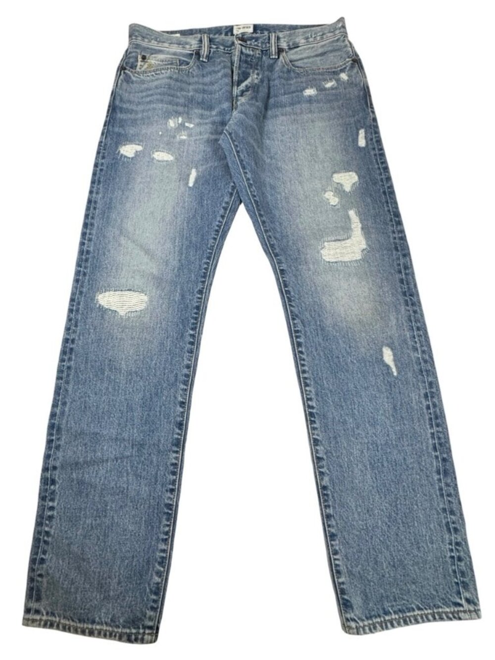 New Todd Snyder Distressed Selvedge Jeans Slim 33 x 32 Light Wash
